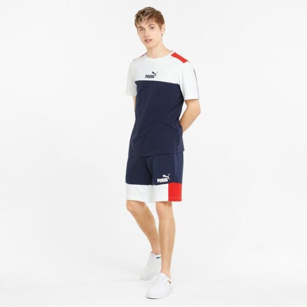 Puma Ensemble Homme ESS Bloc T-Shirt Avec Short Bermuda Casual Confort en Cotton-Bleu